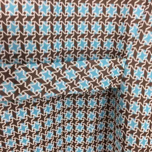 Vintage 60’s Crimplene Jacket. Aqua Brown geometrical pattern Ester’s Fashion - Picture 7 of 9